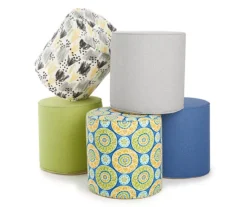 Jordan Manufacturing 18" Round Outdoor Pouf With Welt Trim